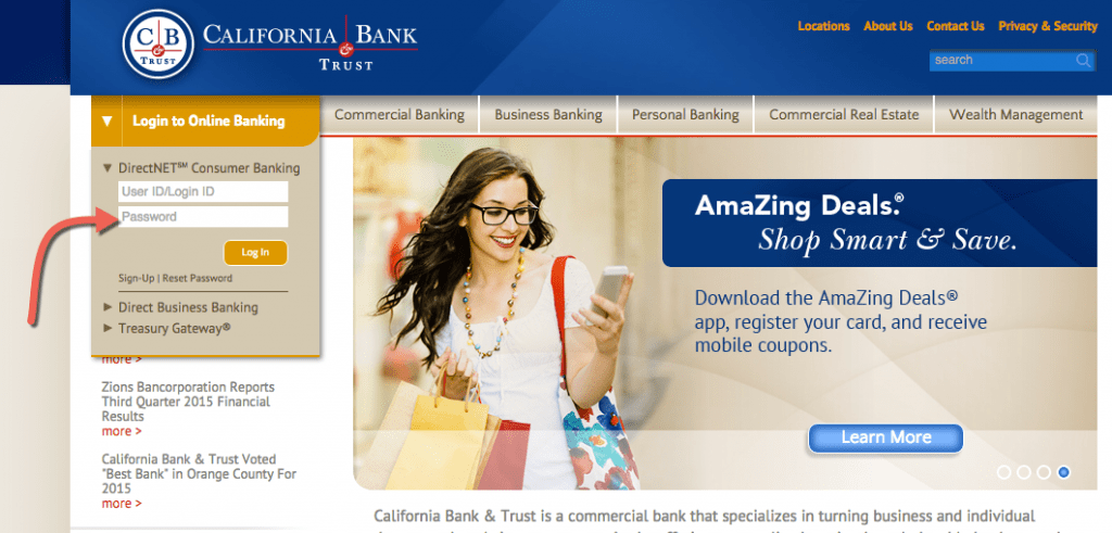 California Bank Trust Online Banking Login CC Bank