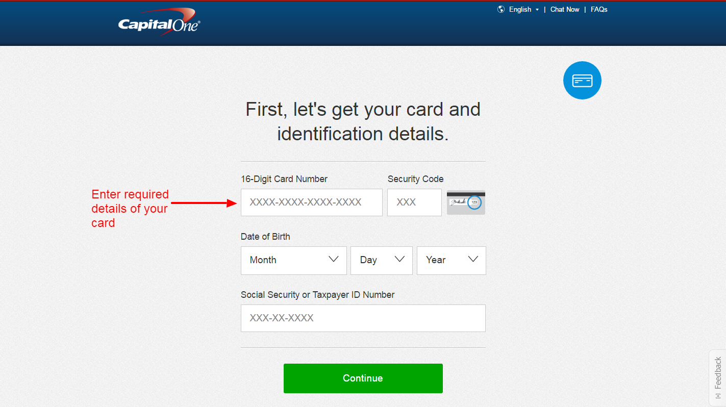 capital one visa login