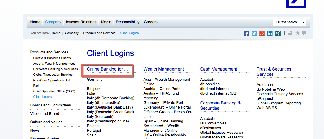 Deutsche Bank Online Banking Login - CC Bank