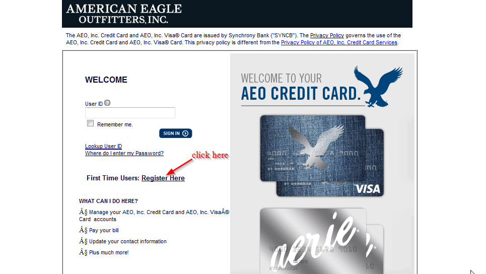 American Eagle Credit Card Bill