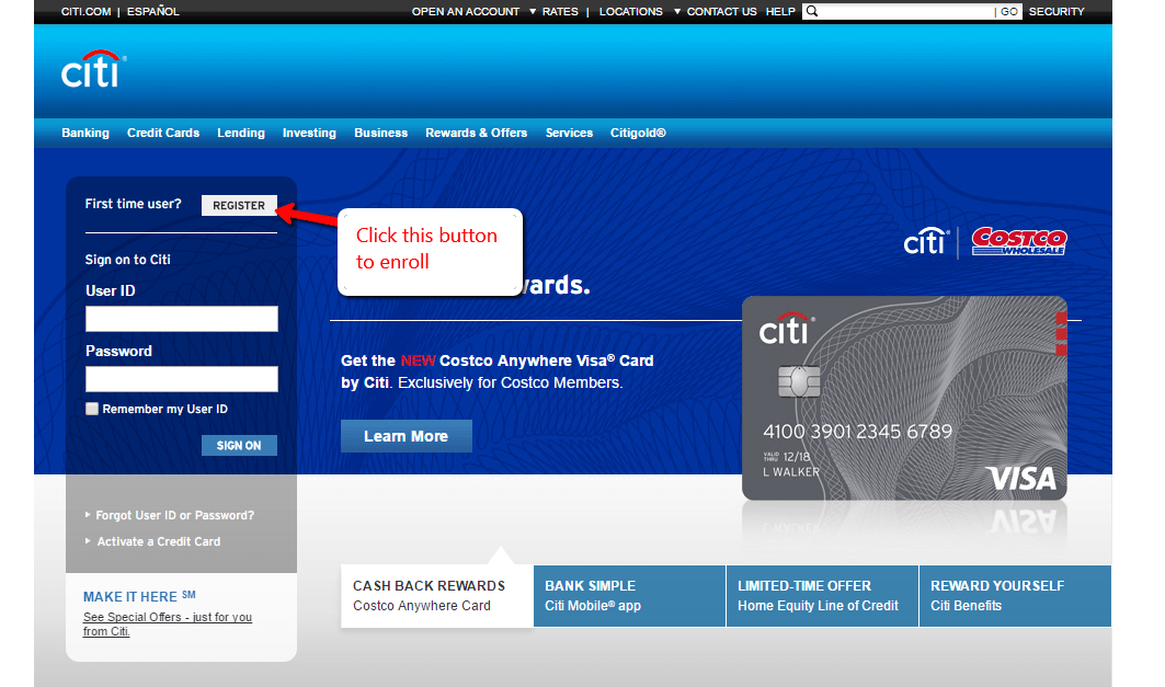 citi bank online log in