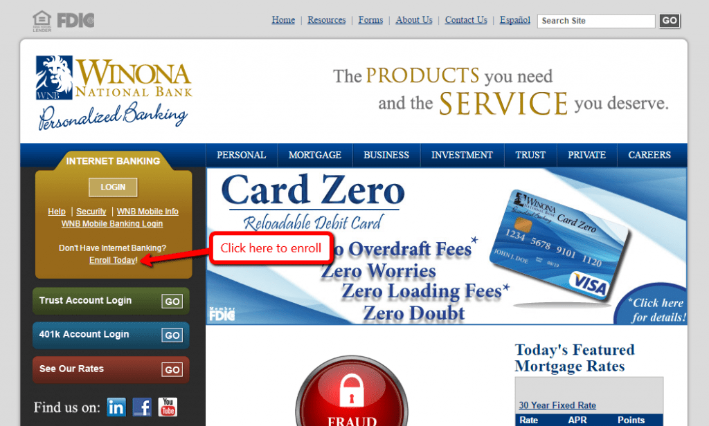 Winona National Bank Online Banking Login CC Bank