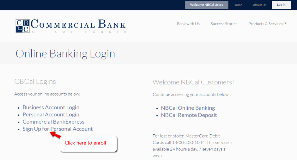 Commercial Bank of California Online Banking Login CC Bank