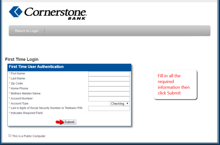 Cornerstone Bank Online Banking Login CC Bank