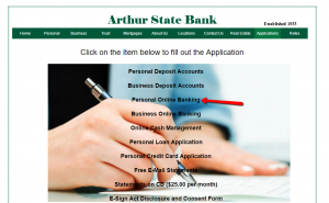 arthur state bank online enrollment