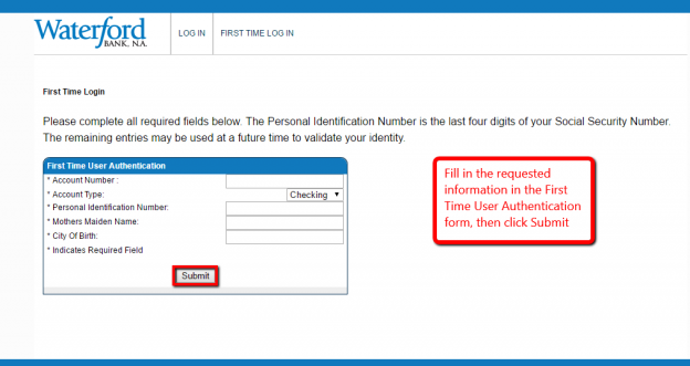Waterford Bank Online Banking Login CC Bank