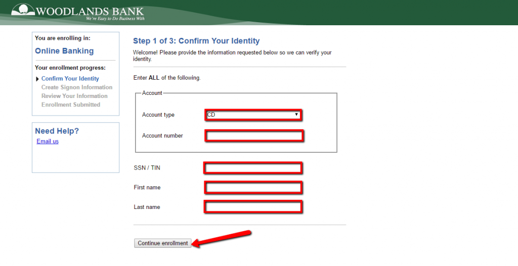 Woodlands Bank Online Banking Login CC Bank