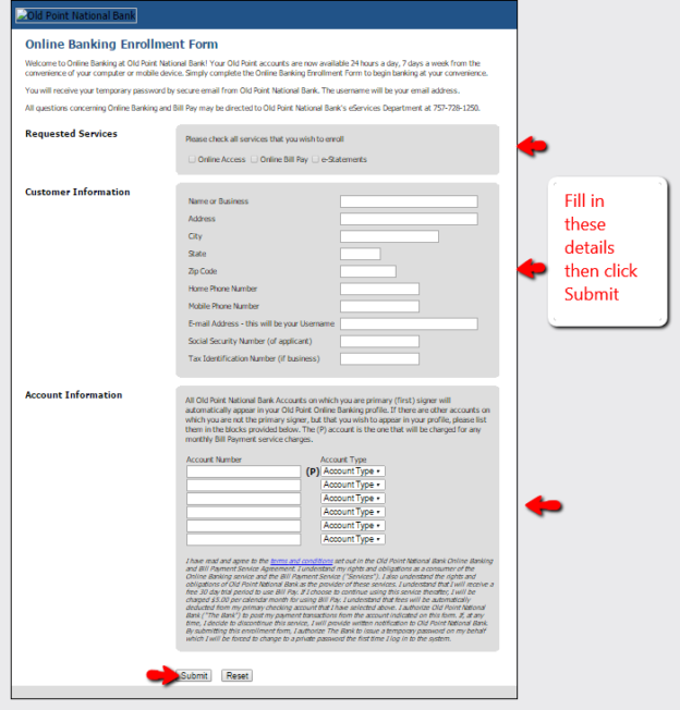 Old Point National Bank Online Banking Login CC Bank