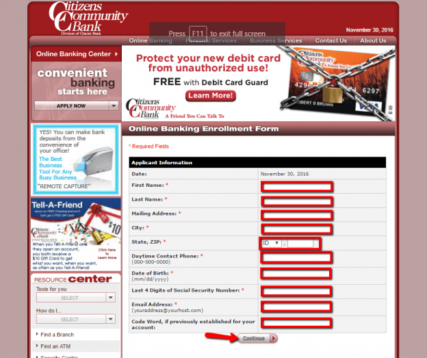 citizens community federal online banking