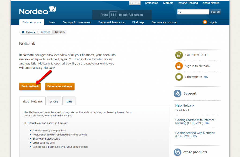 Nordea Bank Danmark Online Banking Login CC Bank