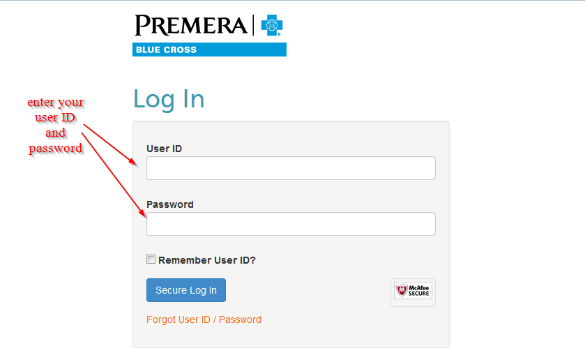 enter your user ID and password