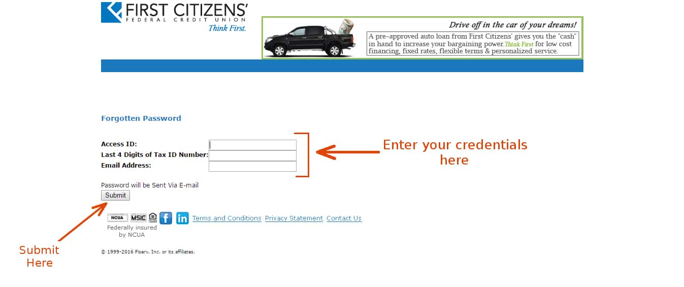 First Citizens Federal Credit Union Online Banking Login CC Bank