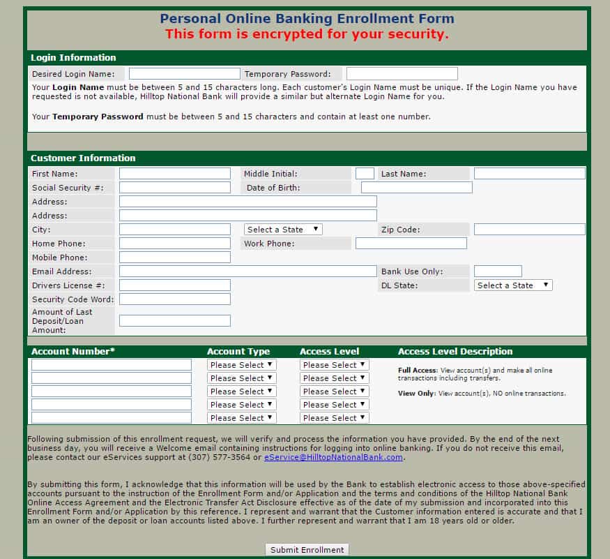 hilltop-bank-enrollment-form