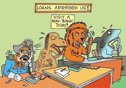 LOANS ARRRGGH US! - Cartoon describing that loans bother us