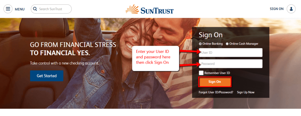 suntrust online banking sign on
