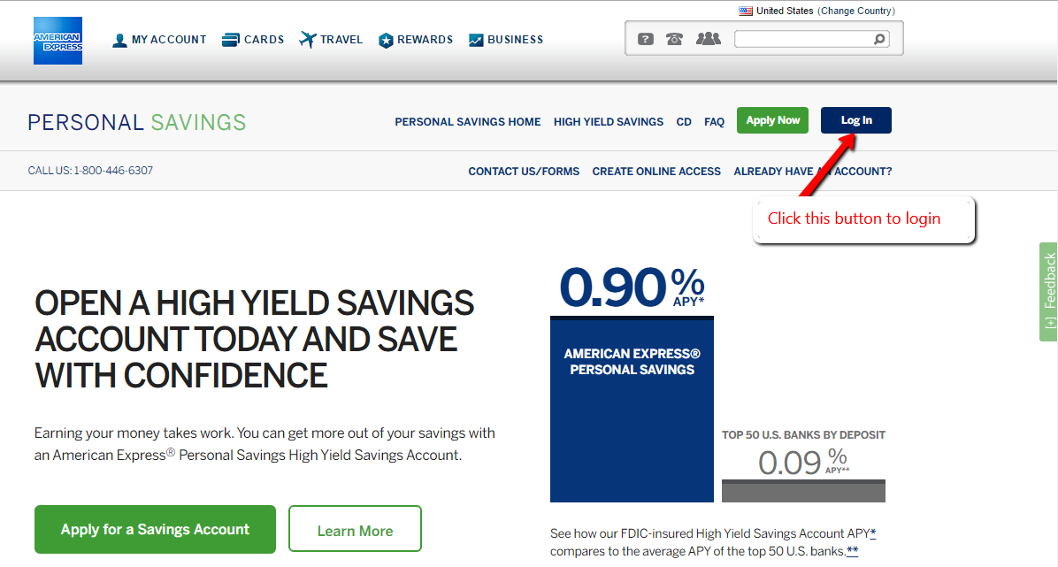 American Express Saving Bank Online Banking Login