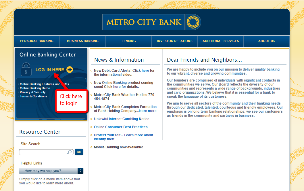 Metro City Bank Online Banking Login