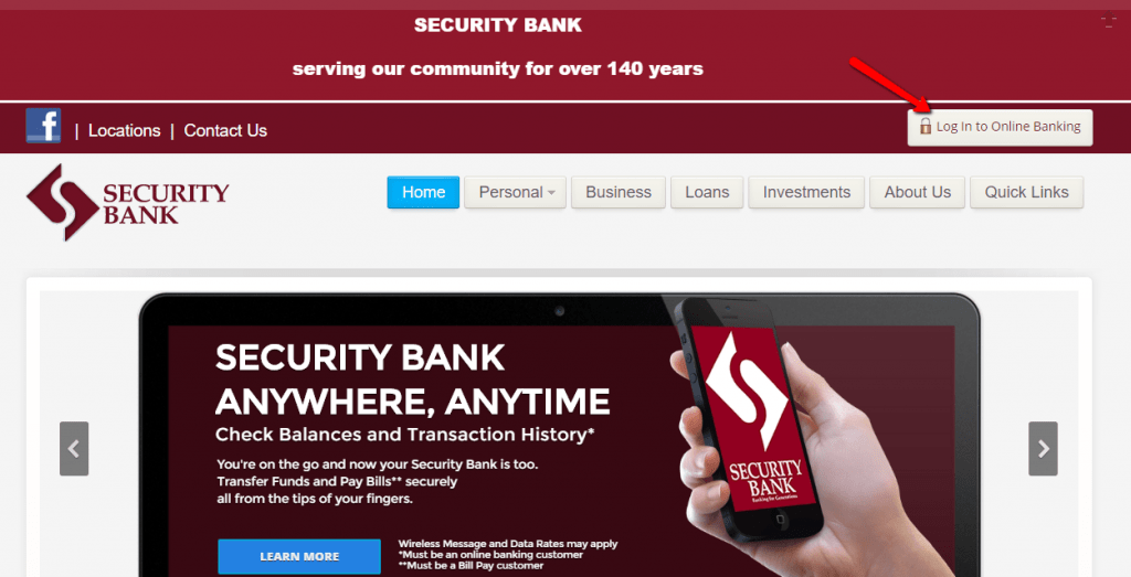 Security Bank Online Banking Login CC Bank