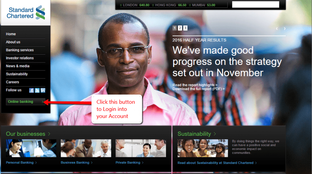 Standard Chartered Bank Online Banking Login CC Bank