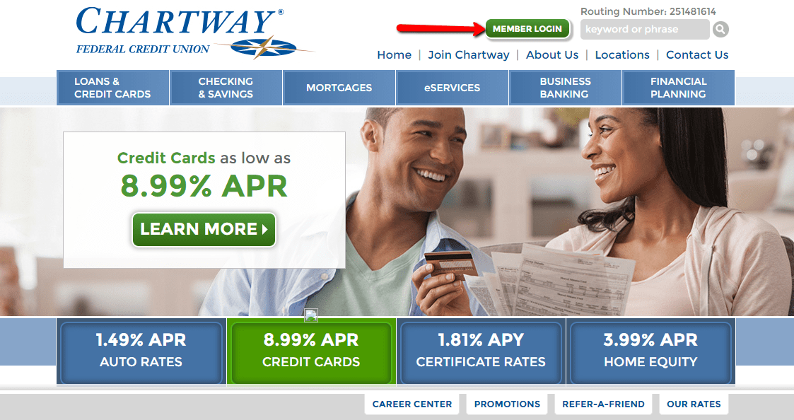 Chartway Federal Credit Union Online Banking Login CC Bank