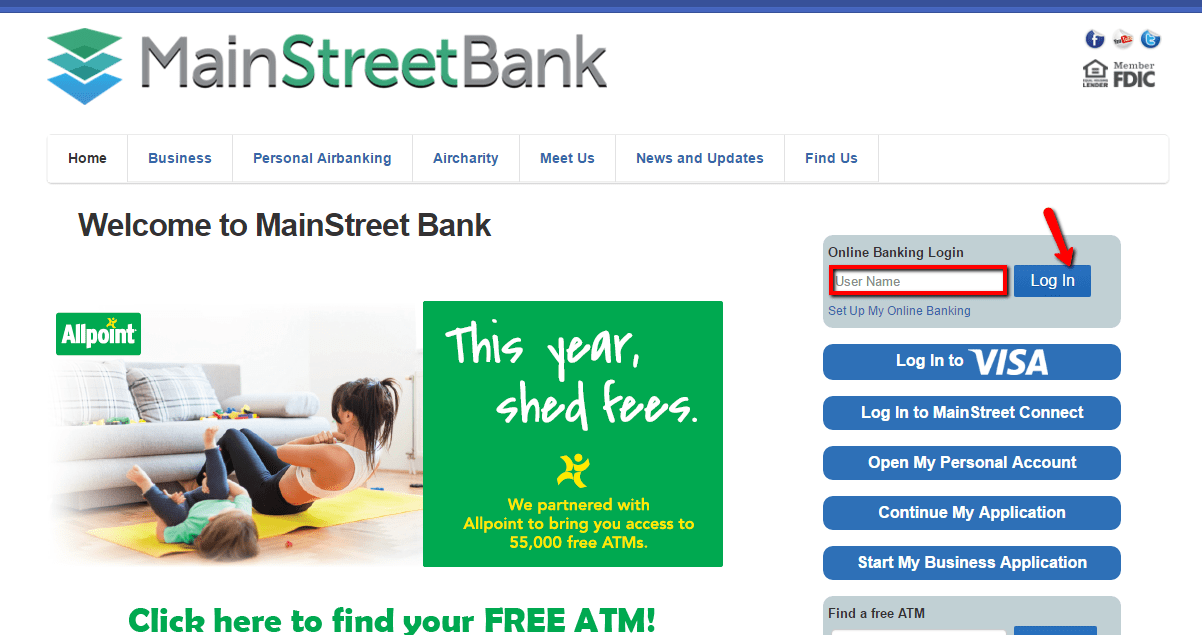 MainStreet Bank Online Banking Login
