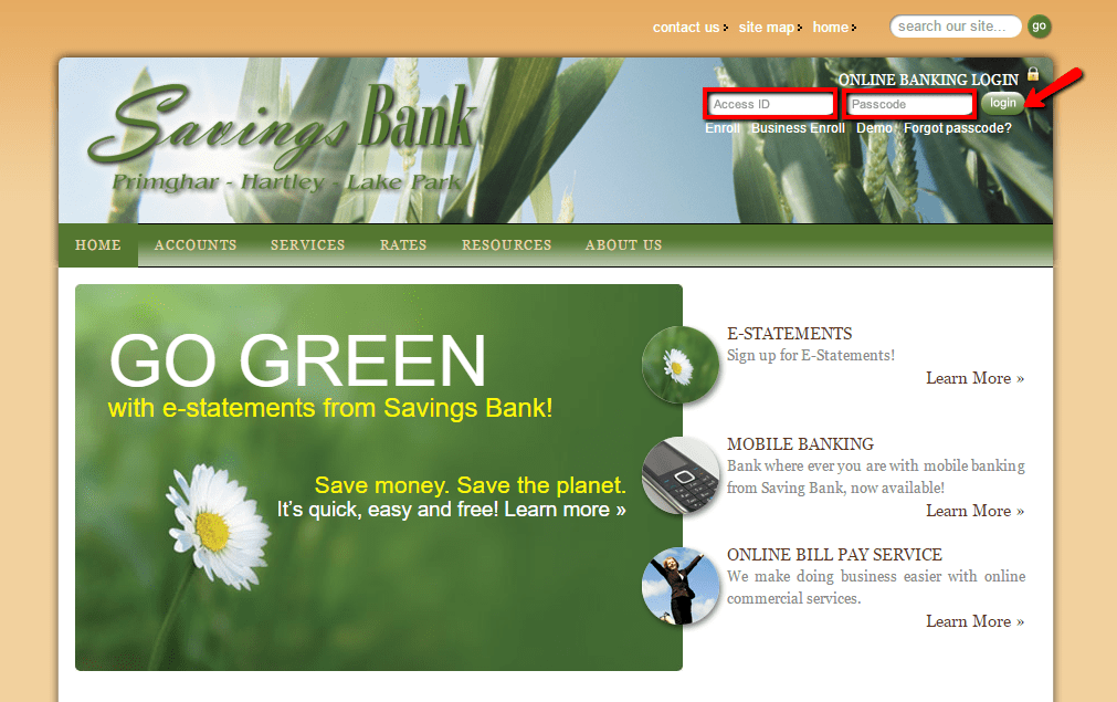Savings Bank Online Banking Login