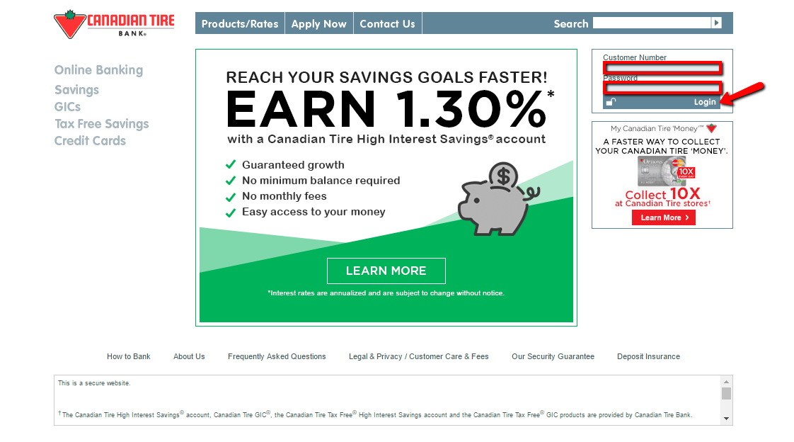 Canadian Tire Bank Online Banking Login