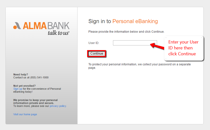 Alma Bank Online Banking Login CC Bank