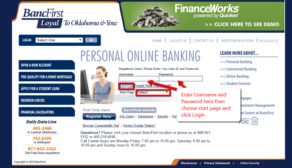 BancFirst Online Banking Login CC Bank