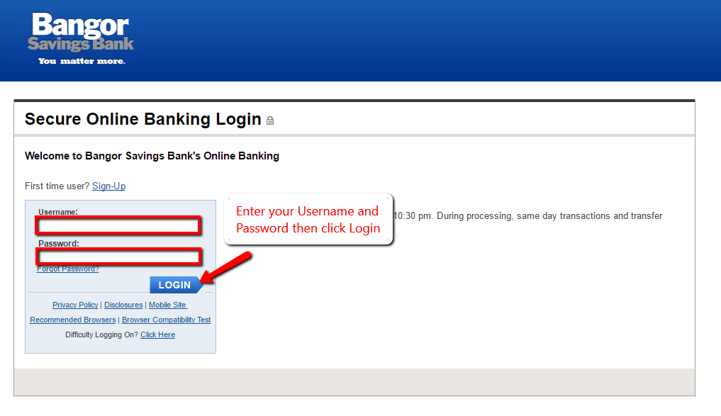 Bangor Savings Bank Online Banking Login - CC Bank