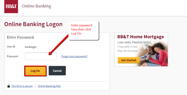bbt online logon banking