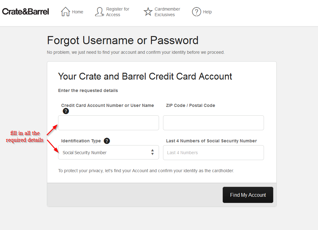Crate And Barrel Credit Card Online Login CC Bank