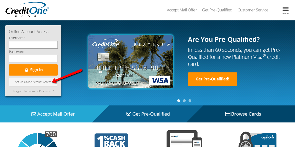 Credit One Bank Online Banking Login CC Bank