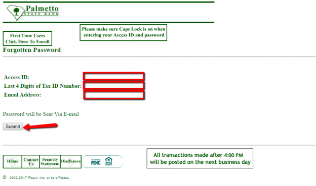 palmetto state bank login