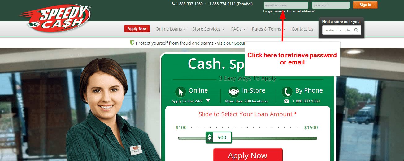 Speedy Cash Payday Personal Loan Online Login CC Bank