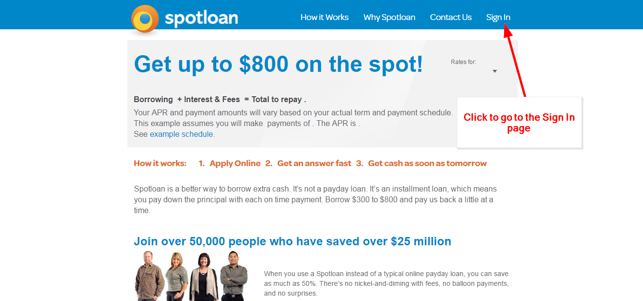 Spotloan Payday Personal Loan Online Login CC Bank