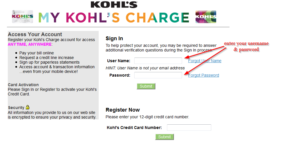 Kohl S Credit Card Online Login Cc Bank