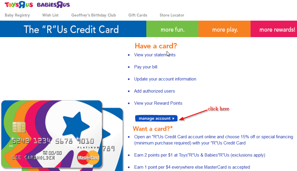 Toys R Us Credit Card Online Login CC Bank