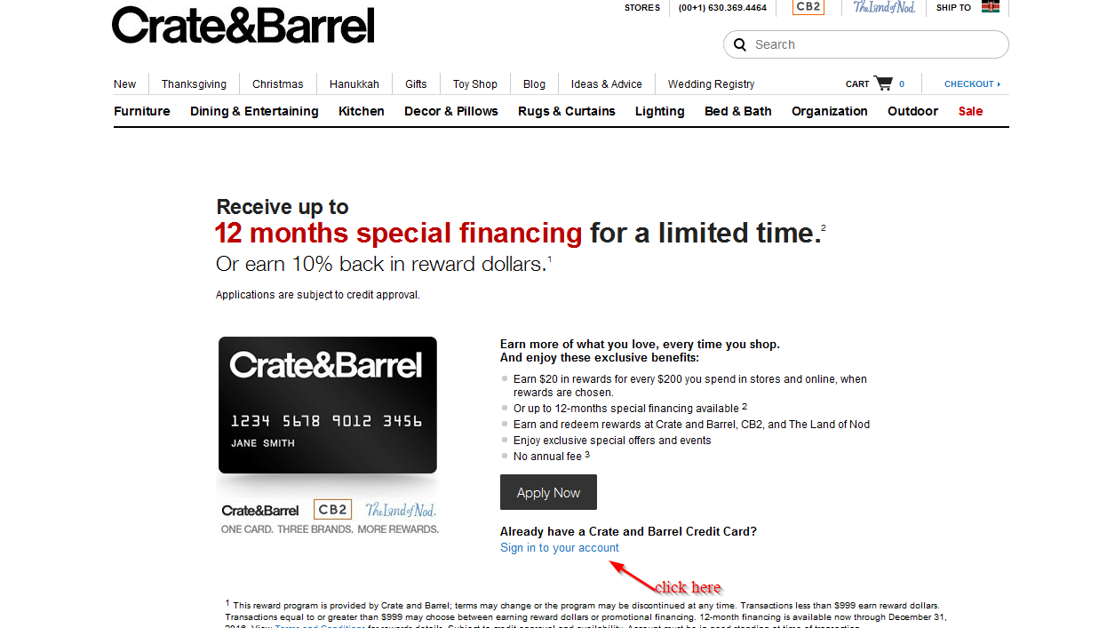 Crate And Barrel Credit Card Online Login CC Bank