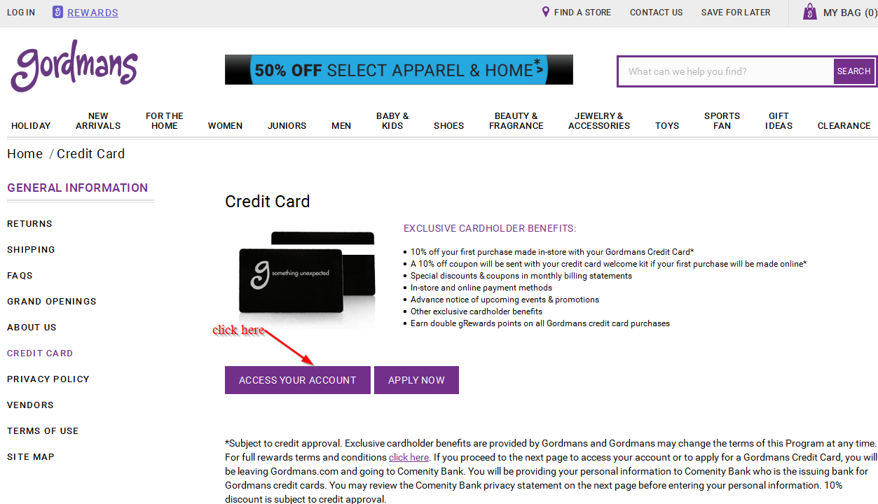 Gordmans Credit Card Online Login CC Bank