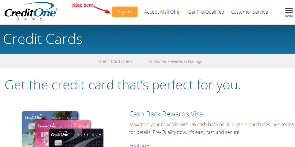 Credit One Cash Back Rewards Visa