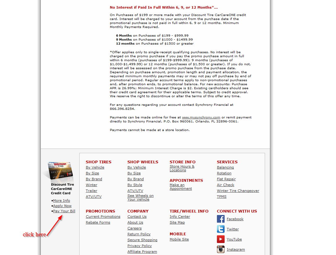 Discount Tire Credit Card Online Login Cc Bank