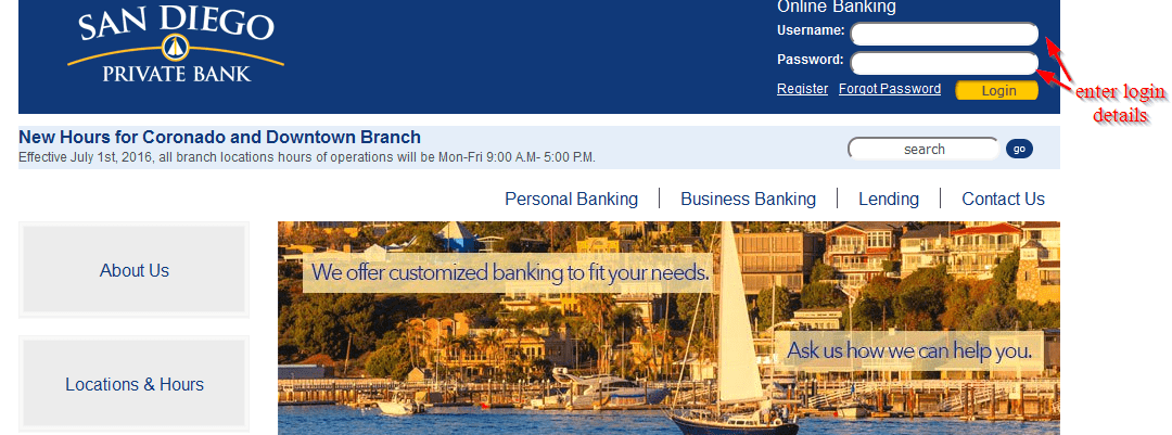 San Diego Private Bank Online Banking Login