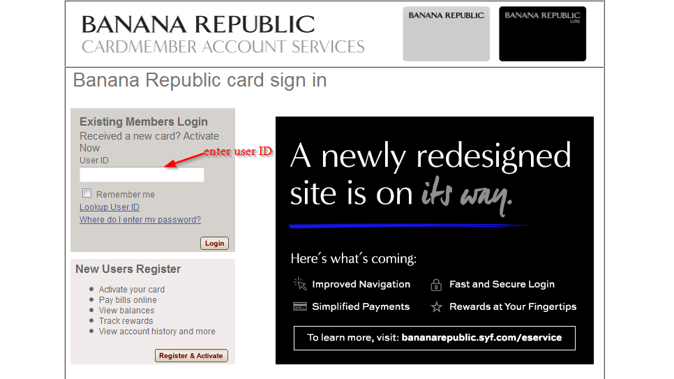 Banana Republic Credit Card Online Login CC Bank