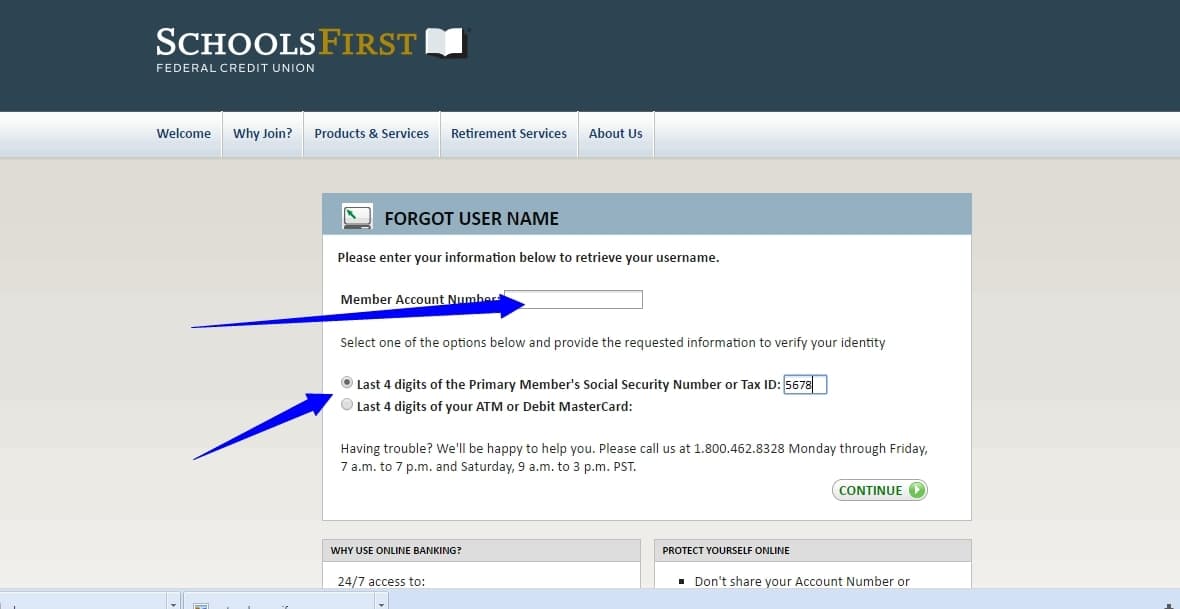 of digits security last social 3 number Banking Credit Federal Union SchoolsFirst Online Login