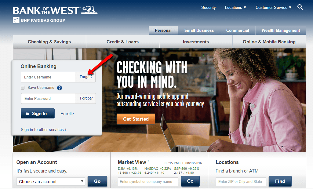 Bank of the West Online Banking Login CC Bank