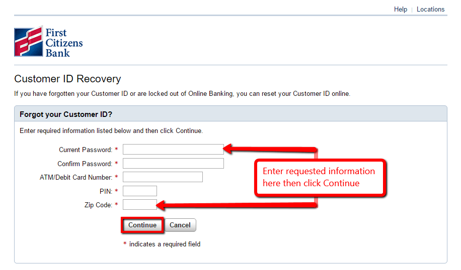 First citizens discount bank login id