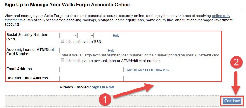 wells fargo online checking account login